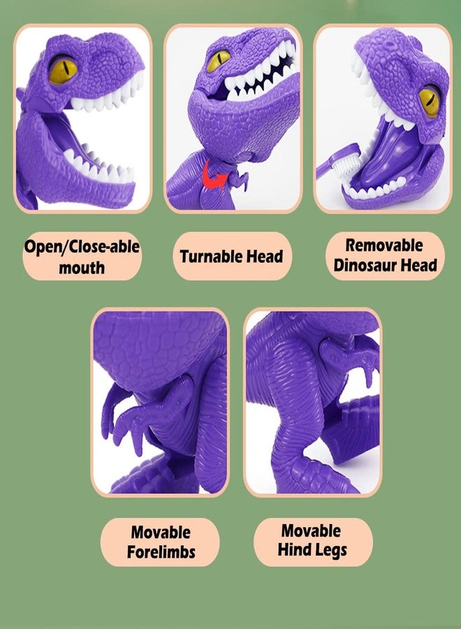 OPTSPTOY 10PCS Plastic Dinosaur Simulation Dentist Play Set Animation Medical Kit Pretend Toy for Kids Hygienic Habbit Cultivation Role Play Game for Children 5 Models 4 Colors Simple OPP Bag Packaging (Red) - Image 2